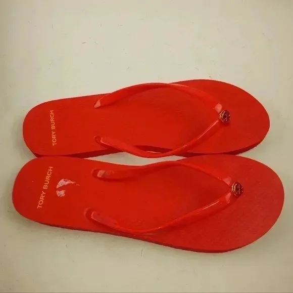 Tory Burch Women's Slip on Thong Red Sandals