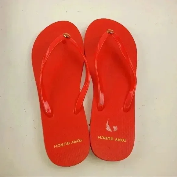 Tory Burch Women's Slip on Thong Red Sandals