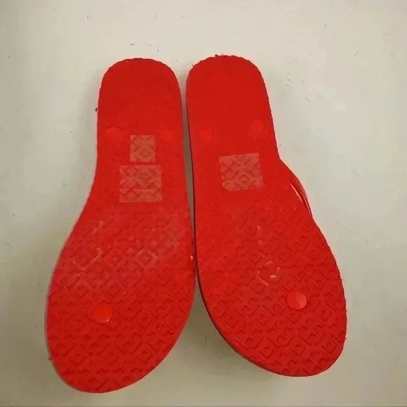Tory Burch Women's Slip on Thong Red Sandals