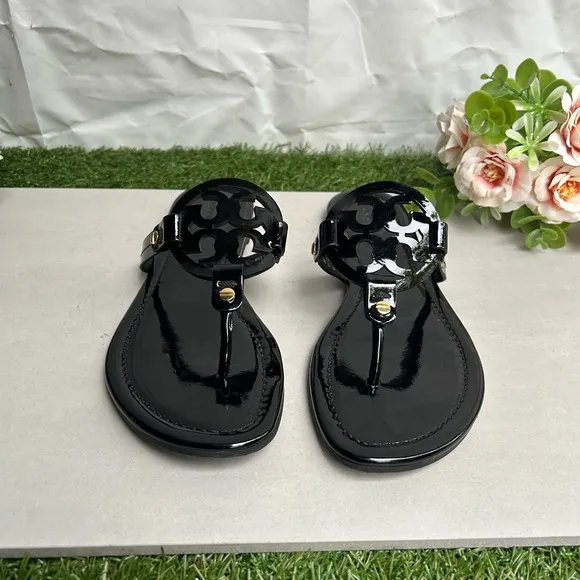 Tory BurchMiller Patent Leather Thong Sandals black size 7 gently worn