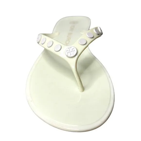 Tory Burch Studded Jelly Sandals Flip Flop Sandal Ivory White Size 7