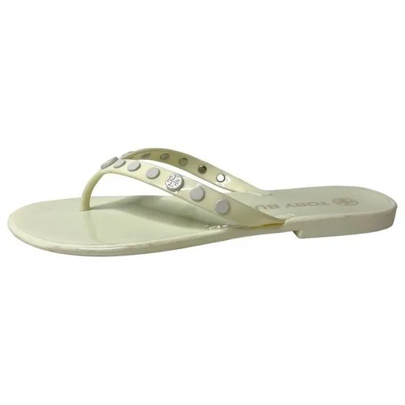 Tory Burch Studded Jelly Sandals Flip Flop Sandal Ivory White Size 7