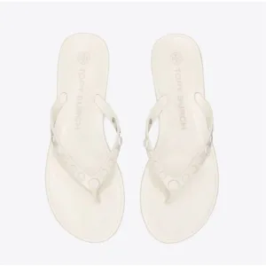 Tory Burch Studded Jelly Sandals Flip Flop Sandal Ivory White Size 7