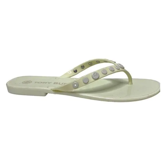 Tory Burch Studded Jelly Sandals Flip Flop Sandal Ivory White Size 7