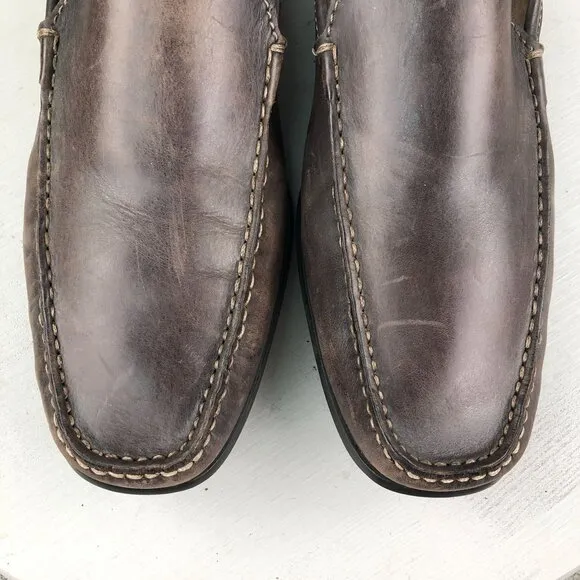 Tremp Men's Size 45 Brown Leather Closed Toe Slip On Driving Shoes Loafers ITALY