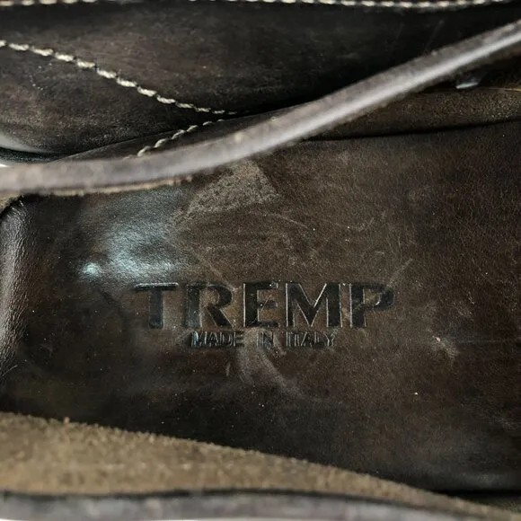Tremp Men's Size 45 Brown Leather Closed Toe Slip On Driving Shoes Loafers ITALY