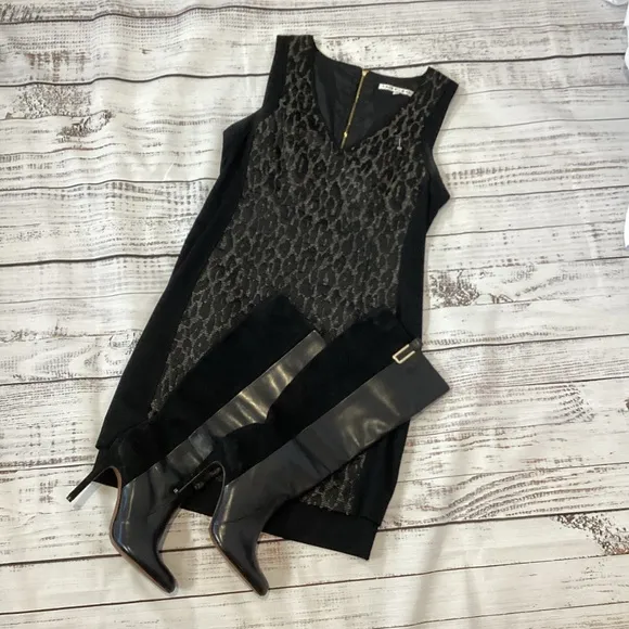Trina Turk Black Sleeveless Sheath Dress EUC Size 12