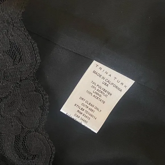 Trina Turk Black White &amp; Teal Elegant Houndstooth Strapless Dress Size 6