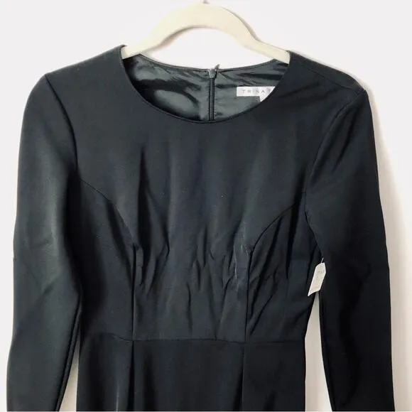 Trina Turk Long Sleeves Fitted Knee Length Lined Black Dress Women’s Size 8 NWT