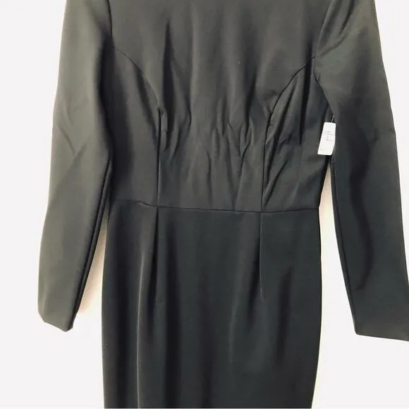 Trina Turk Long Sleeves Fitted Knee Length Lined Black Dress Women’s Size 8 NWT