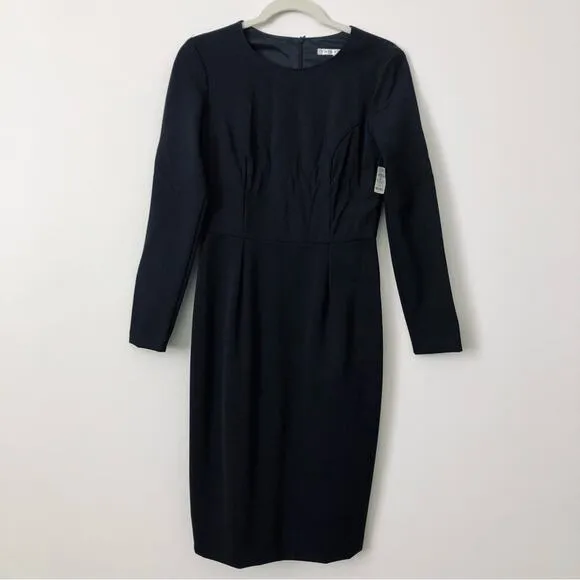 Trina Turk Long Sleeves Fitted Knee Length Lined Black Dress Women’s Size 8 NWT