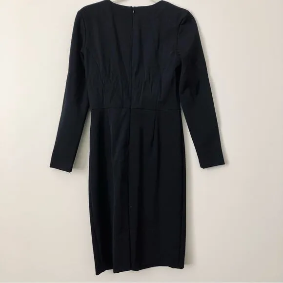Trina Turk Long Sleeves Fitted Knee Length Lined Black Dress Women’s Size 8 NWT