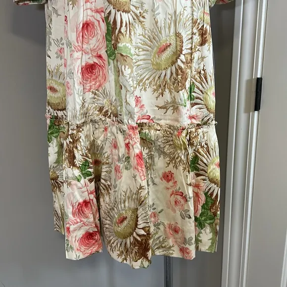 Tuckernuck Crawford Mini Dress Sun Faded Floral V neck Flutter Sleeve XL NEW