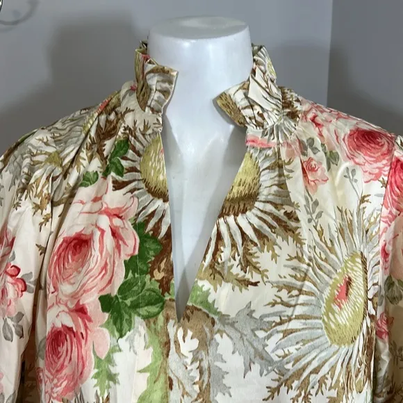Tuckernuck Crawford Mini Dress Sun Faded Floral V neck Flutter Sleeve XL NEW