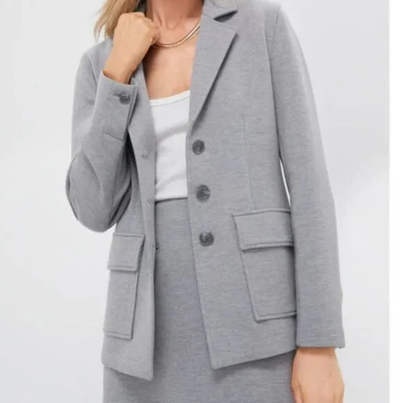Tuckernuck NWT Gray Herringbone Jeanne Travel Blazer Women's Size M