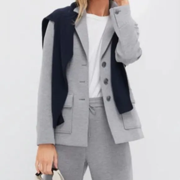 Tuckernuck NWT Gray Herringbone Jeanne Travel Blazer Women's Size M