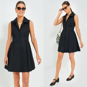 Tuckernuck Pomander Place Black Sleeveless Noelle Shirt Dress XXL