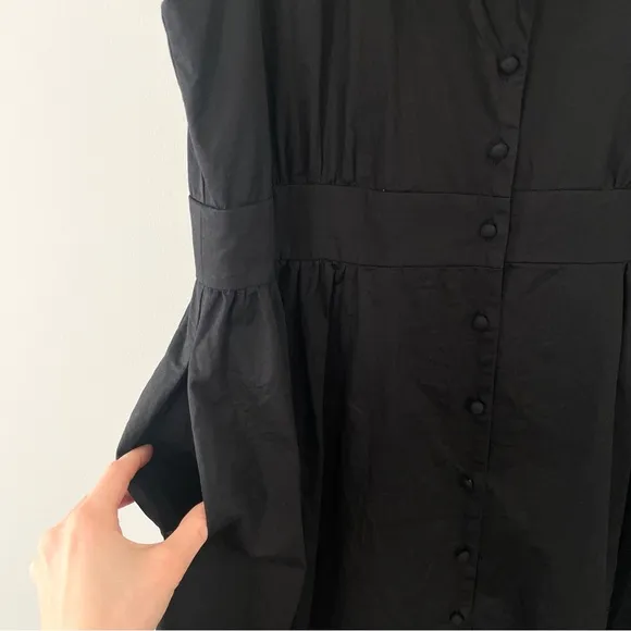 Tuckernuck Pomander Place Black Sleeveless Noelle Shirt Dress XXL