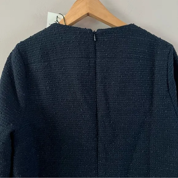 Tuckernuck tie tweed Kelly mini shift dress ladies large navy blue gold chain