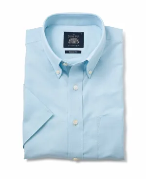 Turquoise Button-Down Short Sleeve Oxford Shirt [RTC]