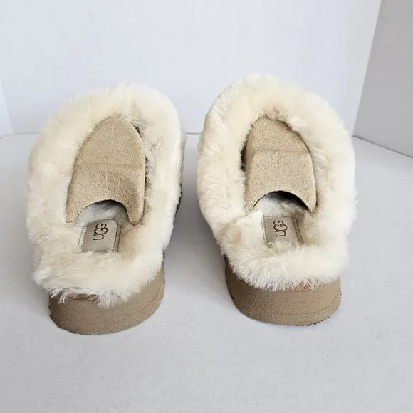 UGG Chesnut Disquette Slippers Womens Size 7 Cozy Comfort Loungewear Platform