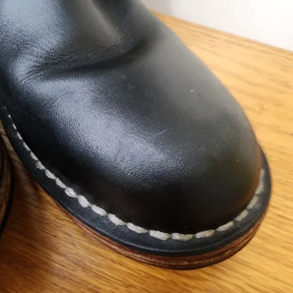 Ugg Dunwich Boots Size 7 Black HTF Suede Sheepskin Adjustable Calf Sherpa Tall
