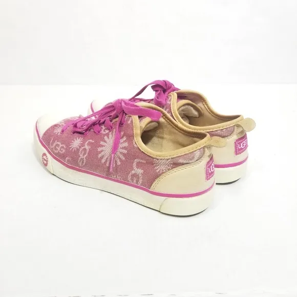 UGG Evera Denim Logo Print Sherpa Lined Sneakers in Pink Womens Size 8.5