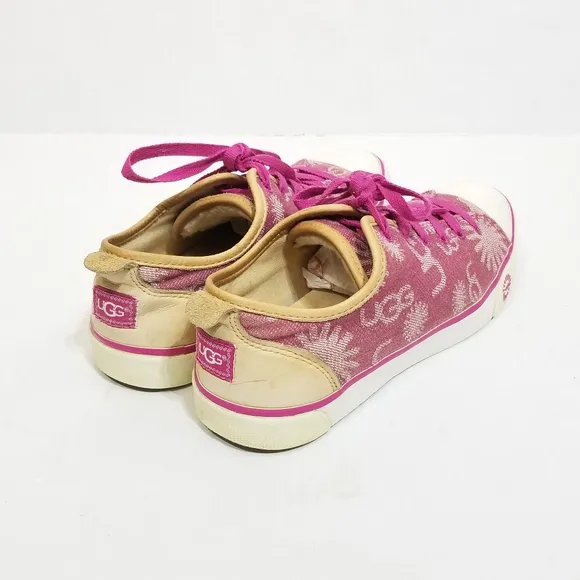 UGG Evera Denim Logo Print Sherpa Lined Sneakers in Pink Womens Size 8.5