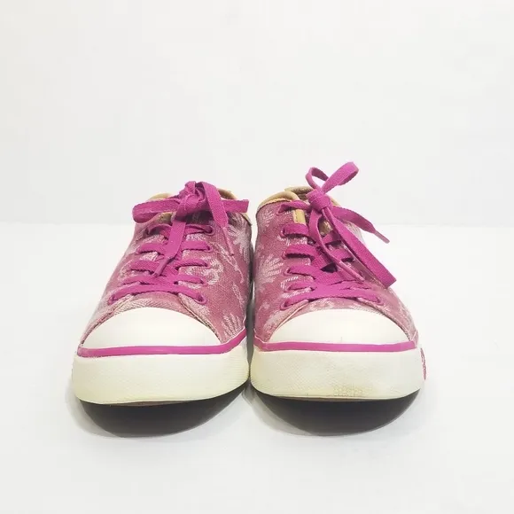 UGG Evera Denim Logo Print Sherpa Lined Sneakers in Pink Womens Size 8.5