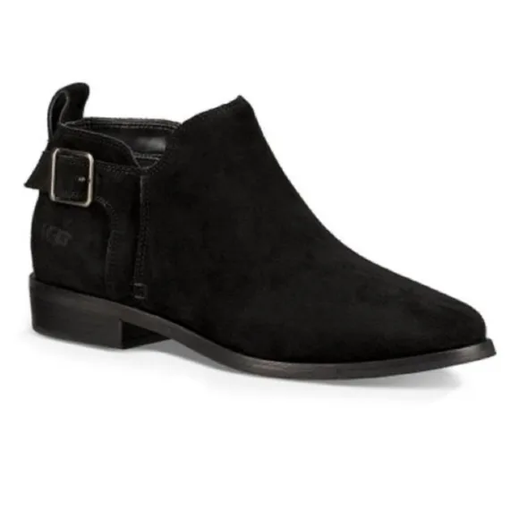 UGG Kelsea Suede Ankle Black Boots Size 7.5