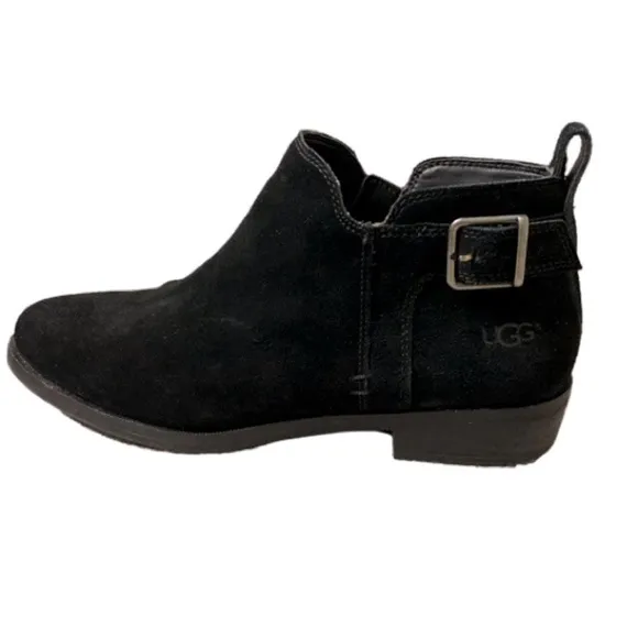 UGG Kelsea Suede Ankle Black Boots Size 7.5