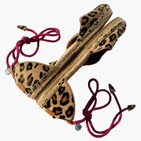 UGG Libbi Calf Hair Leopard Espadrille Flats Size 8