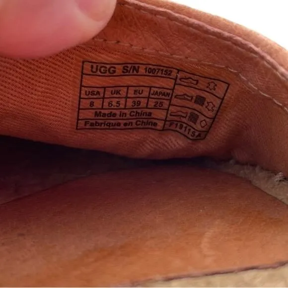 UGG Libbi Calf Hair Leopard Espadrille Flats Size 8