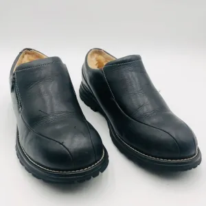 UGG loafers Women's Size 10 Black Leather Sheepskin lined