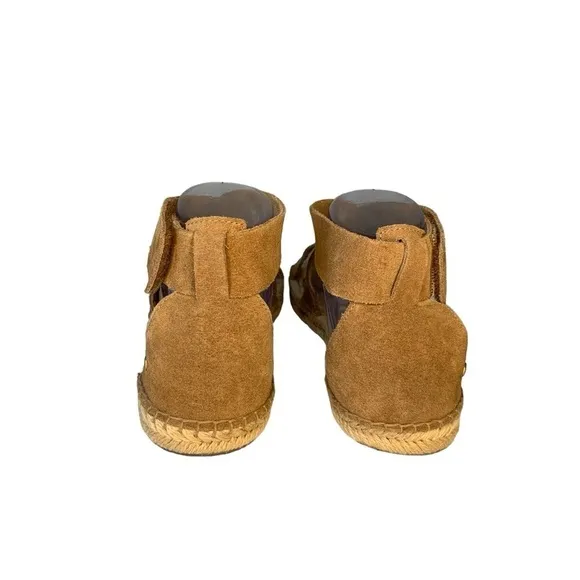 UGG Mila suede leather chestnut brown gladiator espadrille sandals. EUC Size 9.5