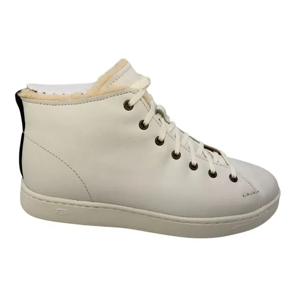 UGG Pismo High Top Cozy Ankle Sneaker White Lace Up 1110816 Mens Size 8 US New