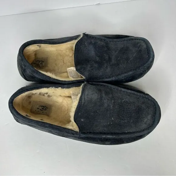 UGG Suede Slip-On Loafers with Moccasin Style grey gray 9