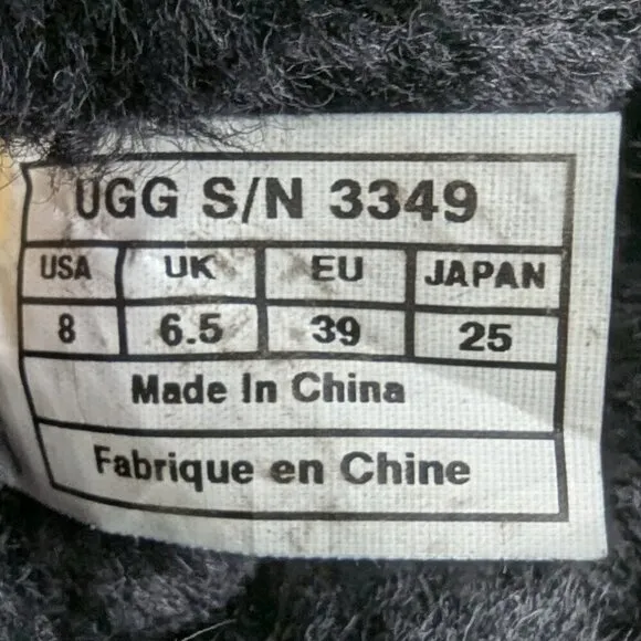 UGG Swarovski Bailey Button Bling Black Classic Calf Boots Women's Size US 8