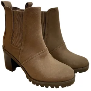 UGG Taupe Brown Stacked Heel Ankle Booties Ankle Boots - Size 6
