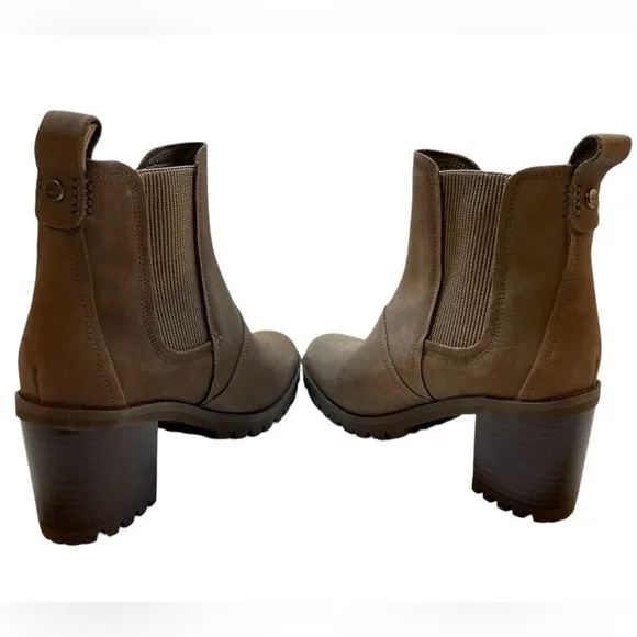 UGG Taupe Brown Stacked Heel Ankle Booties Ankle Boots - Size 6