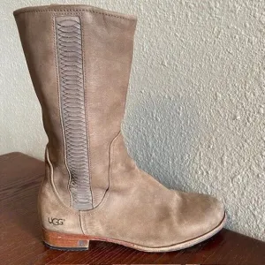 Ugg Women's Size 7 Annisa Australia Mid Calf Brown Suede Leather Boots