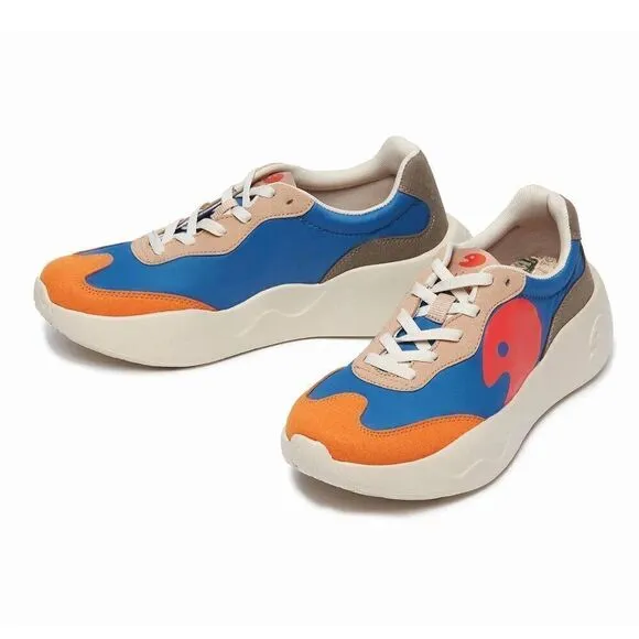 UIN Men's Retro Sneakers Casual Travel Shoes (Vintage Blue San Sebastian I )