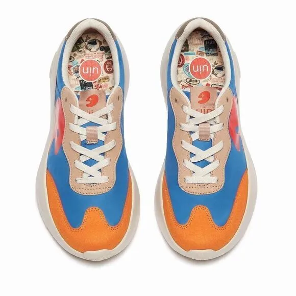 UIN Men's Retro Sneakers Casual Travel Shoes (Vintage Blue San Sebastian I )