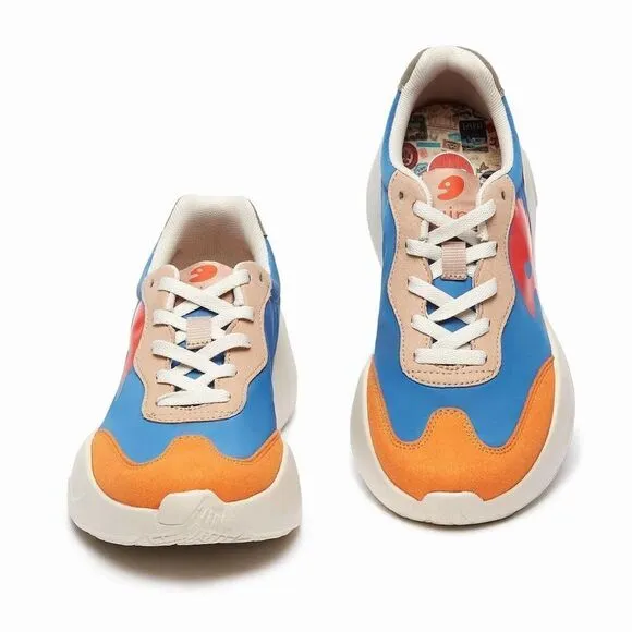UIN Men's Retro Sneakers Casual Travel Shoes (Vintage Blue San Sebastian I )