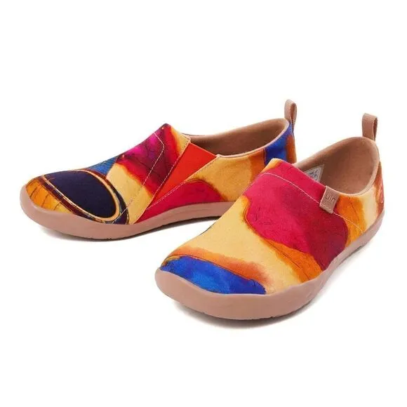UIN Women's Walking Travel Shoes Slip On Casual Loafers (Six-string guitar)