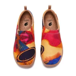 UIN Women's Walking Travel Shoes Slip On Casual Loafers (Six-string guitar)
