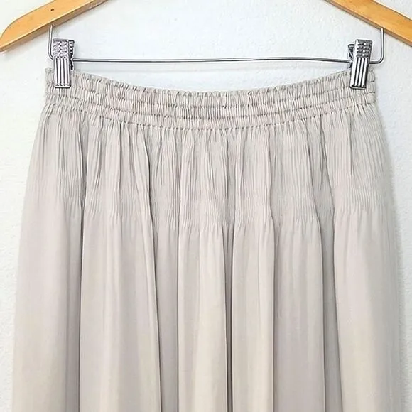 UNIQLO Natural Beige Women's Gather Long Skirt size S Dressy Flowy Pleated