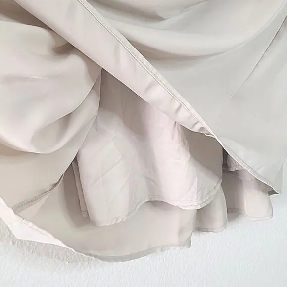 UNIQLO Natural Beige Women's Gather Long Skirt size S Dressy Flowy Pleated