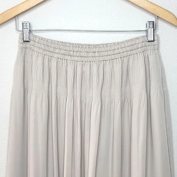 UNIQLO Natural Beige Women's Gather Long Skirt size S Dressy Flowy Pleated