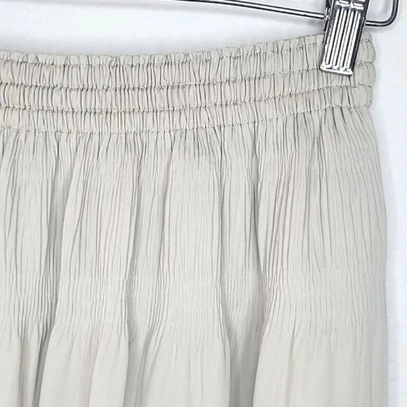 UNIQLO Natural Beige Women's Gather Long Skirt size S Dressy Flowy Pleated